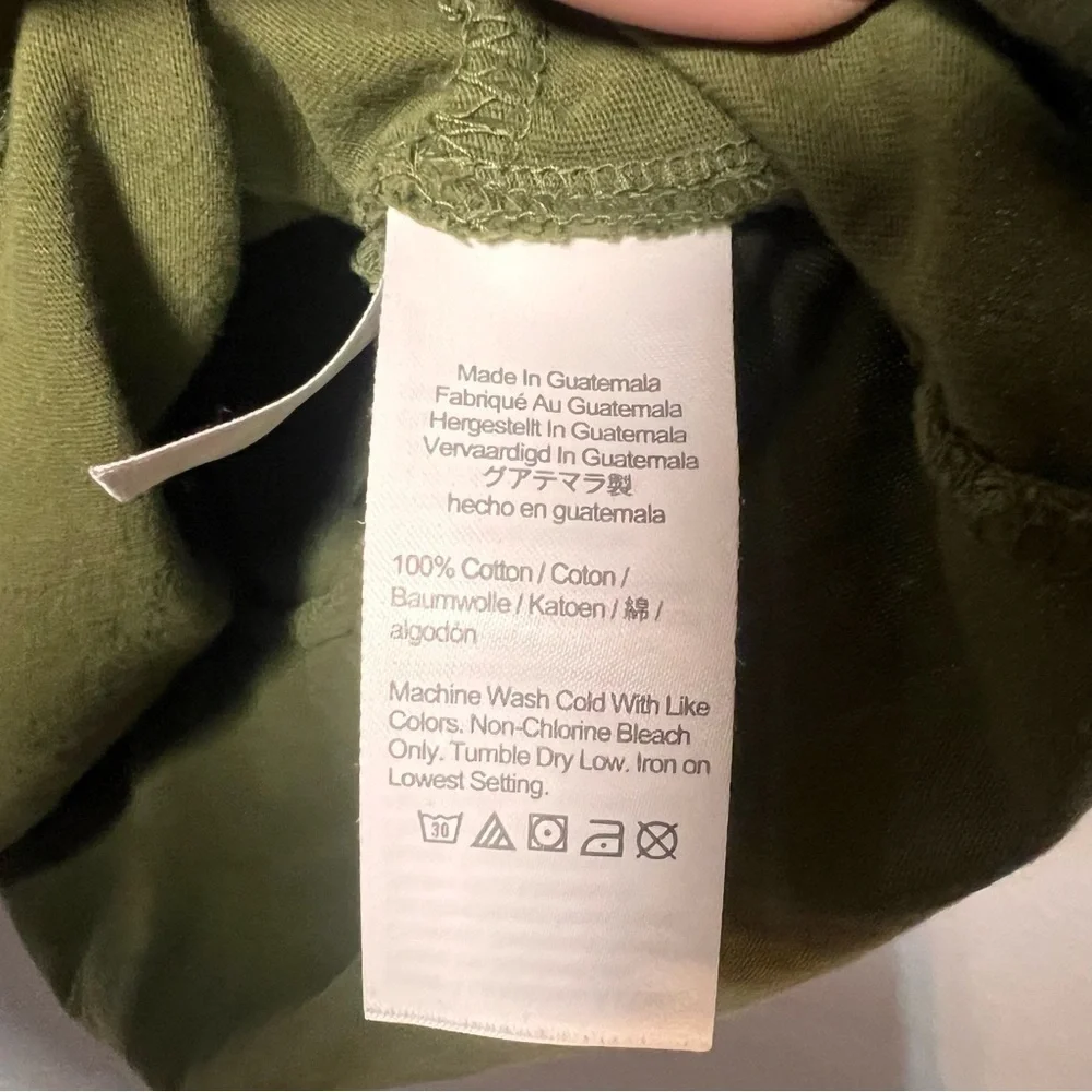 J. Crew Mini Dress Olive Green Tiered Cotton Short Sleeve Size Medium